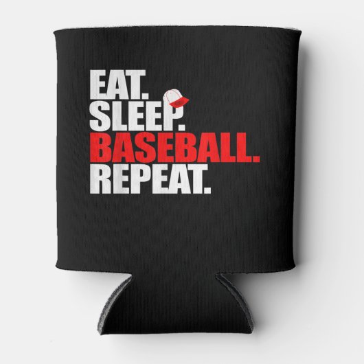Eat Sleep Baseball Herhaal Catcher Pitcher Basebal Blikjeskoeler (Voorkant)