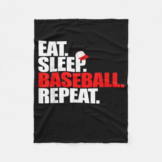 Eat Sleep Baseball Herhaal Catcher Pitcher Basebal Fleece Deken (Voorkant)