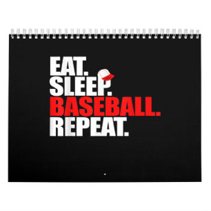 Eat Sleep Baseball Herhaal Catcher Pitcher Basebal Kalender