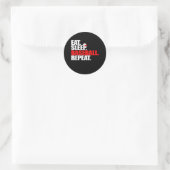 Eat Sleep Baseball Herhaal Catcher Pitcher Basebal Ronde Sticker (Tas)