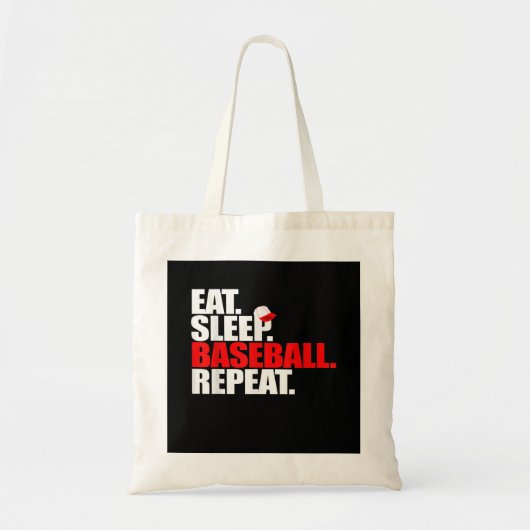 Eat Sleep Baseball Herhaal Catcher Pitcher Basebal Tote Bag (Voorkant)