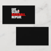 Eat Sleep Baseball Herhaal Catcher Pitcher Basebal Visitekaartje (Voorkant / Achterkant)