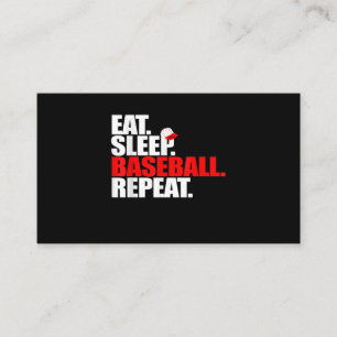 Eat Sleep Baseball Herhaal Catcher Pitcher Basebal Visitekaartje