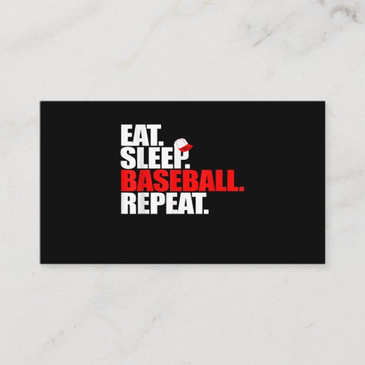 Eat Sleep Baseball Herhaal Catcher Pitcher Basebal Visitekaartje (Voorkant)