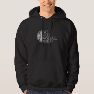 Eat Sleep Baseball Herhaal Funny Ba van Baseball P Hoodie
