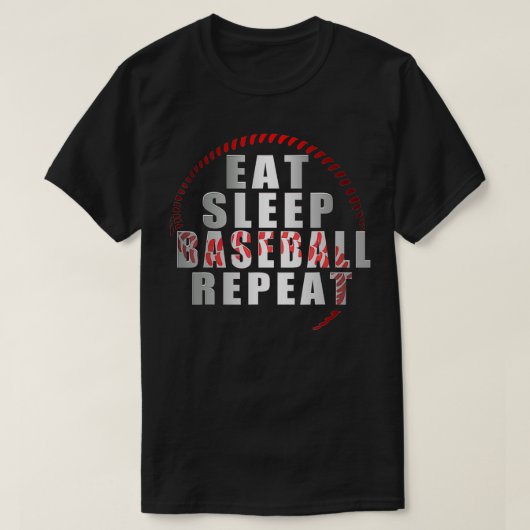 Eat Sleep Baseball Herhaal Funny Ba van Baseball P T-shirt (Design voorkant)