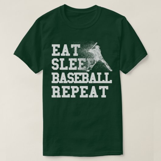 Eat Sleep Baseball Herhaal Funny Baseball B T-shirt (Design voorkant)