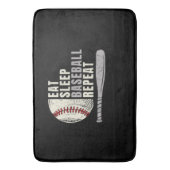 Eat Sleep Baseball Herhaal Funny Baseball Player Badmat (Voorkant Verticaal)