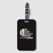 Eat Sleep Baseball Herhaal Funny Baseball Player Bagagelabel (Voorkant (verticaal))