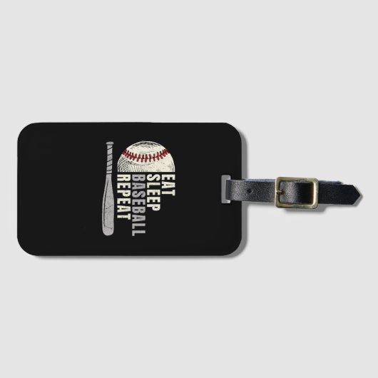 Eat Sleep Baseball Herhaal Funny Baseball Player Bagagelabel (Voorkant (horizontaal))