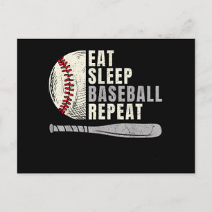 Eat Sleep Baseball Herhaal Funny Baseball Player Briefkaart