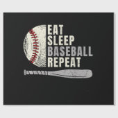 Eat Sleep Baseball Herhaal Funny Baseball Player Cadeaupapier (Vlak)
