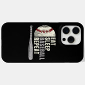 Eat Sleep Baseball Herhaal Funny Baseball Player Case-Mate iPhone Case (Achterkant (horizontaal))
