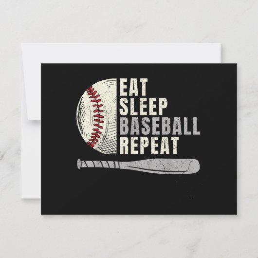 Eat Sleep Baseball Herhaal Funny Baseball Player Feestdagenkaart (Voorkant)