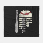Eat Sleep Baseball Herhaal Funny Baseball Player Fleece Deken (Voorkant (Horizontaal))