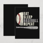 Eat Sleep Baseball Herhaal Funny Baseball Player Informatiekaartje (Voorkant / Achterkant)