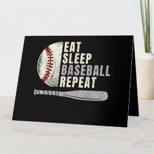 Eat Sleep Baseball Herhaal Funny Baseball Player Kaart