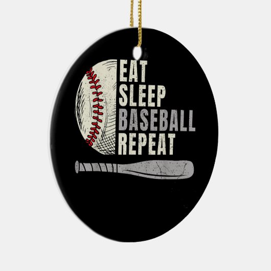 Eat Sleep Baseball Herhaal Funny Baseball Player Keramisch Ornament (Rechts)