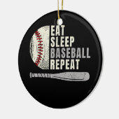 Eat Sleep Baseball Herhaal Funny Baseball Player Keramisch Ornament (Links)