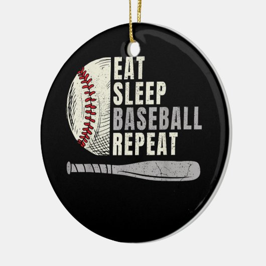 Eat Sleep Baseball Herhaal Funny Baseball Player Keramisch Ornament (Links)