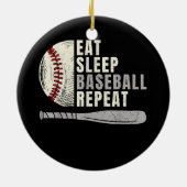 Eat Sleep Baseball Herhaal Funny Baseball Player Keramisch Ornament (Achterkant)