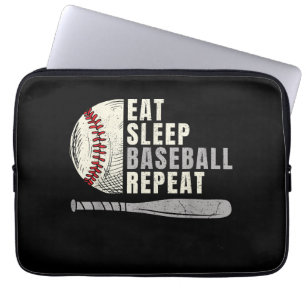 Eat Sleep Baseball Herhaal Funny Baseball Player Laptop Sleeve
