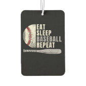 Eat Sleep Baseball Herhaal Funny Baseball Player Luchtverfrisser (Achterkant)
