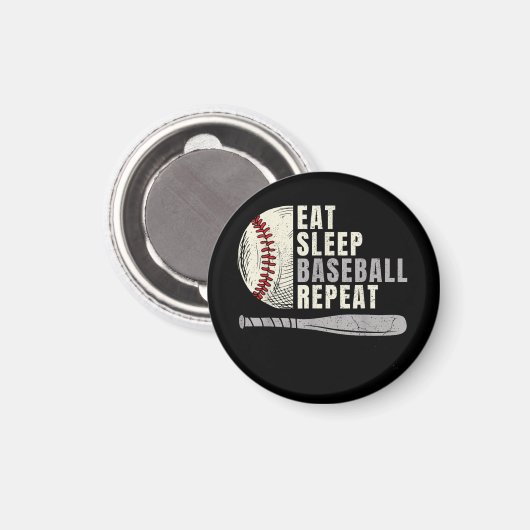Eat Sleep Baseball Herhaal Funny Baseball Player Magneet (Voorkant / Achterkant)