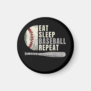 Eat Sleep Baseball Herhaal Funny Baseball Player Magneet