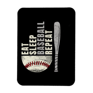 Eat Sleep Baseball Herhaal Funny Baseball Player Magneet