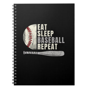Eat Sleep Baseball Herhaal Funny Baseball Player Notitieboek