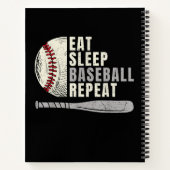 Eat Sleep Baseball Herhaal Funny Baseball Player Notitieboek (Achterkant)