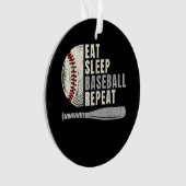 Eat Sleep Baseball Herhaal Funny Baseball Player Ornament (voorkant)