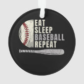 Eat Sleep Baseball Herhaal Funny Baseball Player Ornament (achterkant)