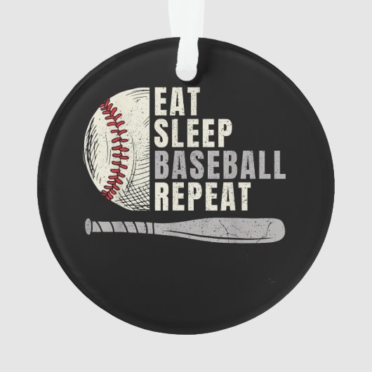 Eat Sleep Baseball Herhaal Funny Baseball Player Ornament (achterkant)
