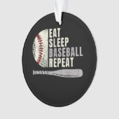 Eat Sleep Baseball Herhaal Funny Baseball Player Ornament (voorkant)