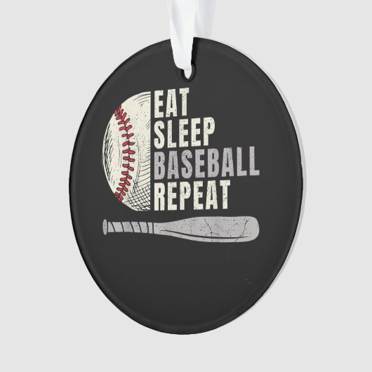 Eat Sleep Baseball Herhaal Funny Baseball Player Ornament (voorkant)