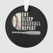 Eat Sleep Baseball Herhaal Funny Baseball Player Ornament (voorkant)