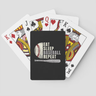 Eat Sleep Baseball Herhaal Funny Baseball Player Pokerkaarten