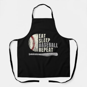 Eat Sleep Baseball Herhaal Funny Baseball Player Schort