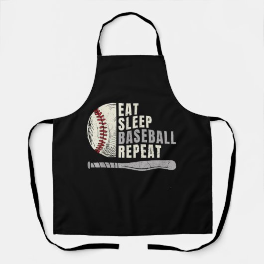 Eat Sleep Baseball Herhaal Funny Baseball Player Schort (Voorkant)