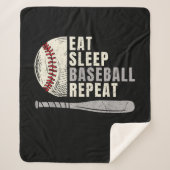 Eat Sleep Baseball Herhaal Funny Baseball Player Sherpa Deken (Voorkant)