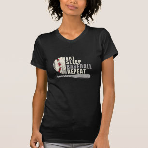 Eat Sleep Baseball Herhaal Funny Baseball Player T-shirt