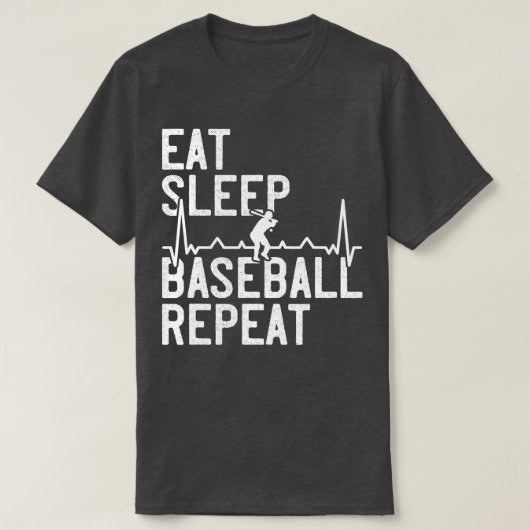 Eat Sleep Baseball Herhaal Funny Baseball Player  T-shirt (Design voorkant)