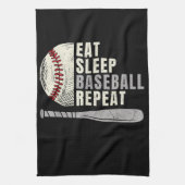 Eat Sleep Baseball Herhaal Funny Baseball Player Theedoek (Verticaal)