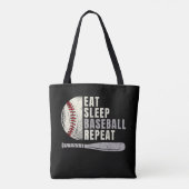 Eat Sleep Baseball Herhaal Funny Baseball Player Tote Bag (Achterkant)