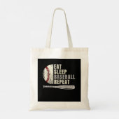 Eat Sleep Baseball Herhaal Funny Baseball Player Tote Bag (Achterkant)