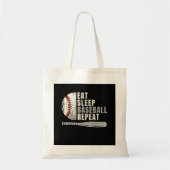 Eat Sleep Baseball Herhaal Funny Baseball Player Tote Bag (Voorkant)