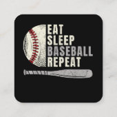 Eat Sleep Baseball Herhaal Funny Baseball Player Vierkante Visitekaartje (Achterkant)
