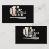 Eat Sleep Baseball Herhaal Funny Baseball Player Visitekaartje (Voorkant / Achterkant)